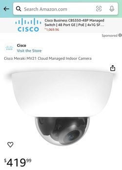 Brand New Cisco Meraki MV21 Cloud Managed Indoor Camera