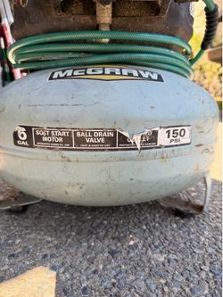 McGraw Air Compressor 6 Gallon 150PSI.
