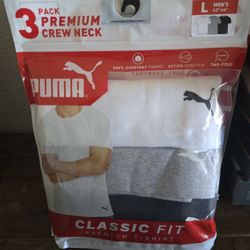 Puma 3pk Premium Crew Neck T-SHIRTS 