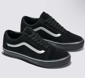 Vans Old Skool Metallic Black And Silver Limited Skateboard Sneakers