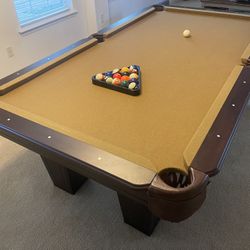 Wood Pool Table + Ping Pong Table