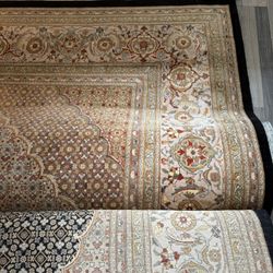 Persian rug, Mahi Tabriz, wool/silk 10x14