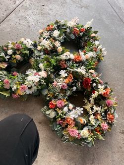 Artificial Floral Wreaths Set of 3