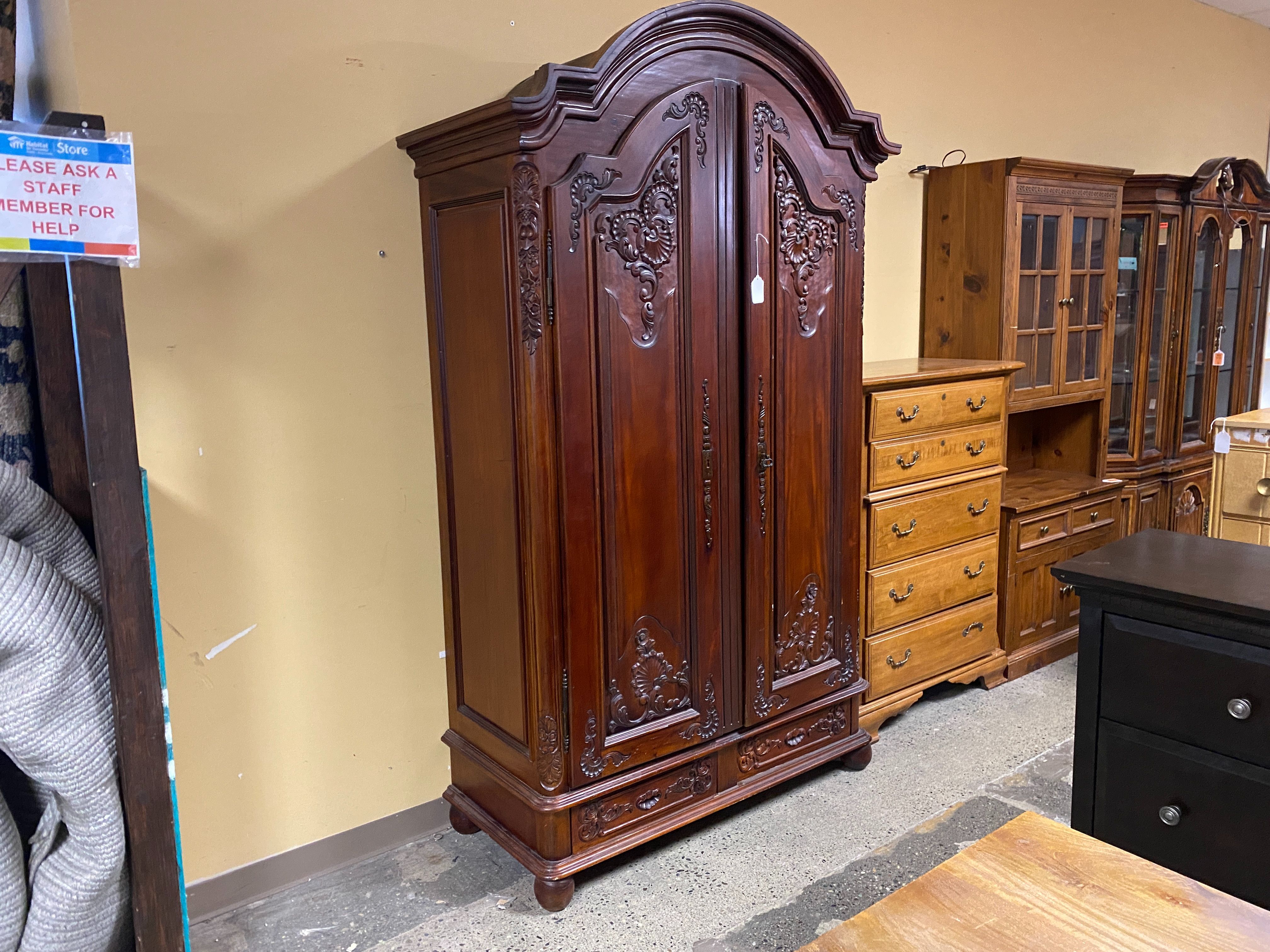 Grand Wooden Carved Wardrobe