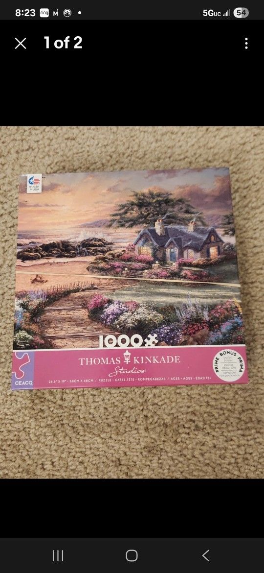 Thomas Kinkade Studios Puzzle Sealed New 1000 Pieces Beach House Flowers