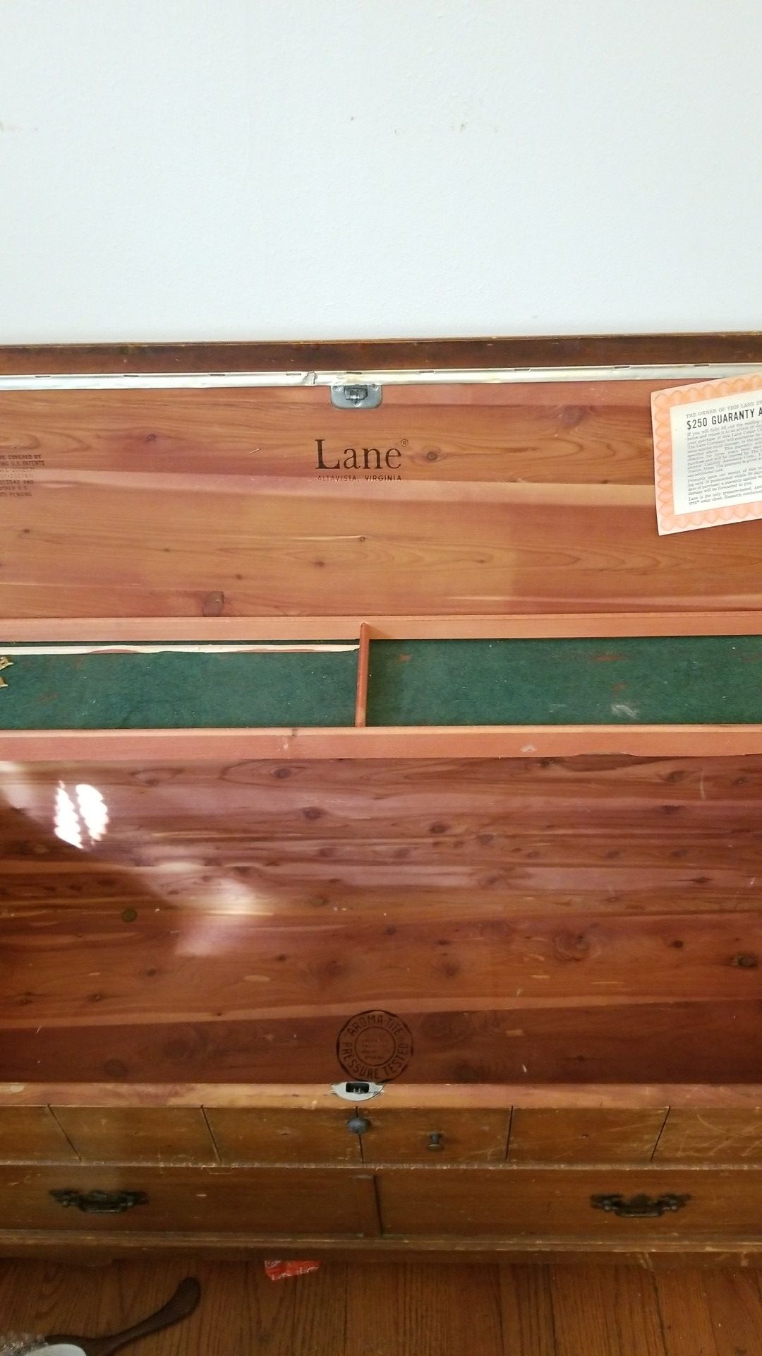 Lane 1970 Cedar Chest and a small Lane sales replica