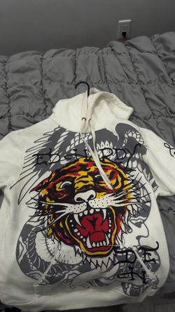 Ed Hardy Tiger Graphic Hoodie Size M