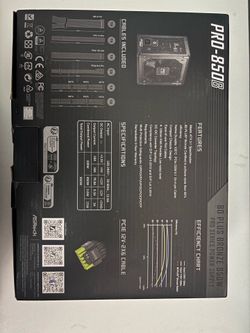 Asrock PRO Series 850w ATX 3.1 Compatible 80Plus Bronze Certified Power Supply