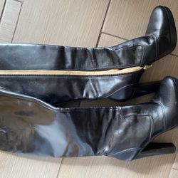 Michael Kors Black Leather Boots Womens Size 8