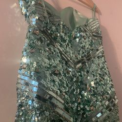 Stylish Sequin Beaded Evening Gown Dress 