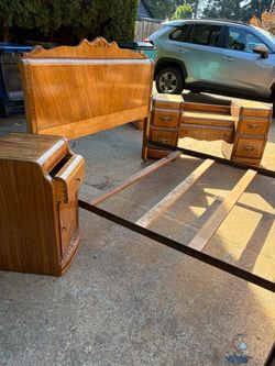 Vintage Art Deco Waterfall Bedroom Set – Restored