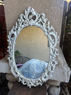 White Ornate Baroque Wall Mirror