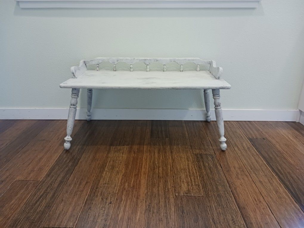 Vintage distressed white side table