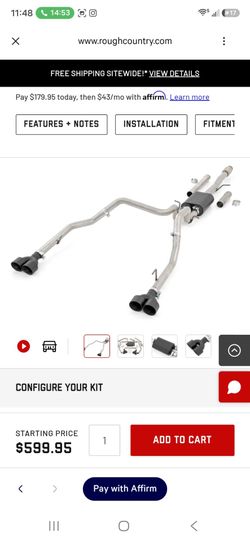 Rough country performance exhaust for chevy/gmc 1500(2019-2026)