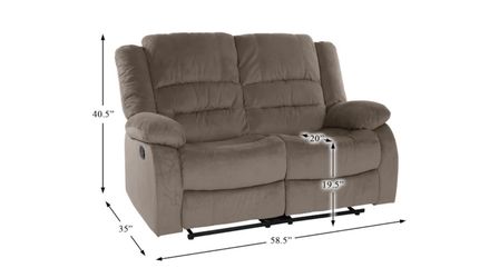 58" Manual Reclining Loveseat | Fabric
