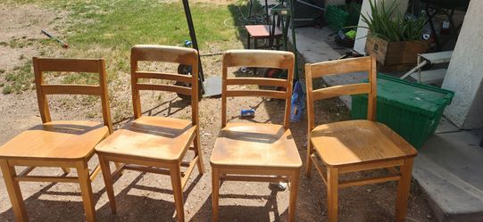 4 wooden chairs