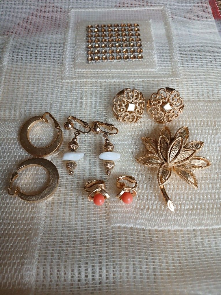Avon Vintage Jewerly Brooch and Earrings