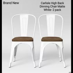 Brand New (Set Of 2) Carlisle High Back Dinning Chair Matte White 
