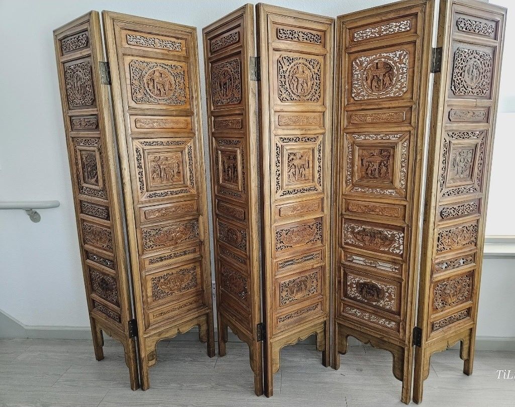 Vintage Wood, Hand Carved Room Divider