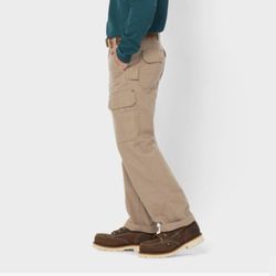 Duluth Dessert Khaki Tan Fire Hose Relaxed Fit Cotton Cargo Pants Men's 36"Wx34"L