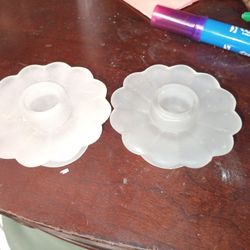 Shape Frosted Glass Candle Holders Set

