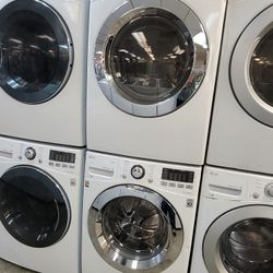 LG Front Loading Washer And Stackable Gas Dryer Set 