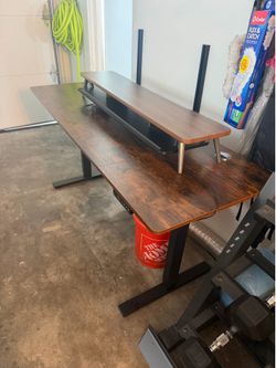 Sit Stand Desk with Monitor Riser