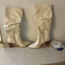 Beige Dress Boots