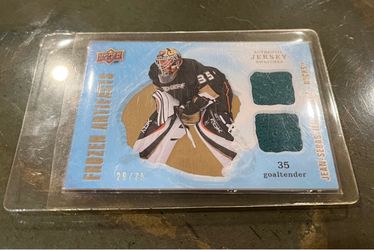 JEAN-SEBASTIEN GIGUERE - 2008-09 UPPER DECK FROZEN ARTIFACTS - 29/75 JERSEY SWATCHES - VG CONDITION