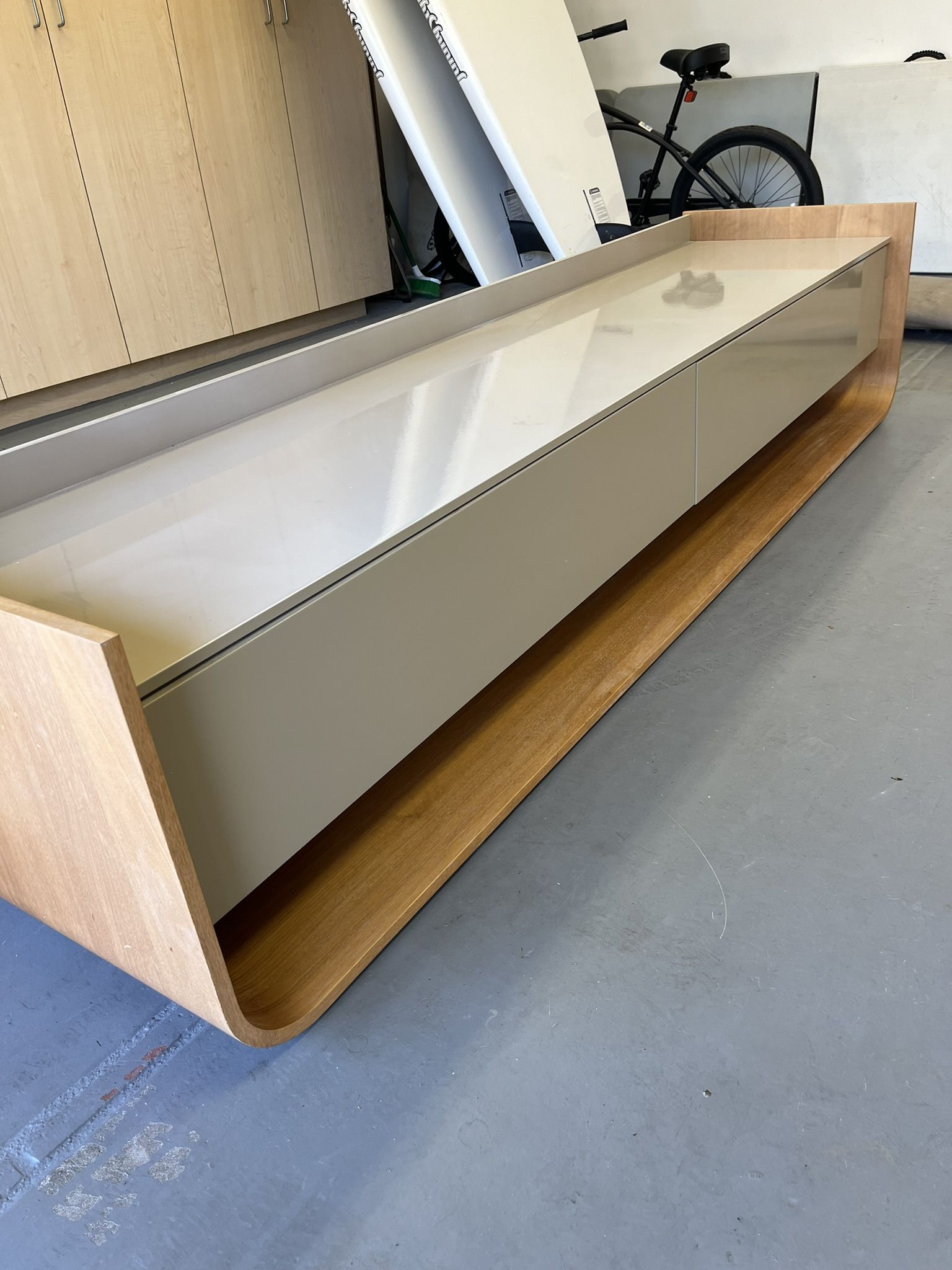 ModernTV Console—lacquer and wood