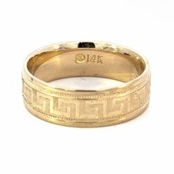 Woman’s Ladies 14k Yellow Gold 6.21mm Greek Key  Wedding Band Ring Size 7 GP3115837