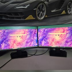 2 x Asus 27" Monitors good For Office 