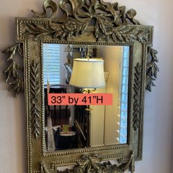Antique Gold Wood Ornate Mirror French Like Pottery Barn