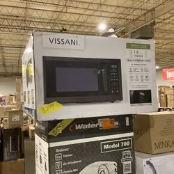 Vissani 1.6 cu. ft. Countertop with Sensor Cook Microwave in Black Stainless Steel