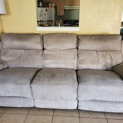 Power Reclining Sofa - Gray Microfiber
