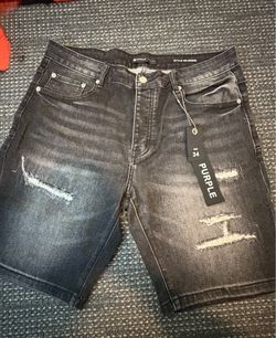Purple denim brand shorts