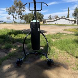 Everlast heavy bag with stand and weights