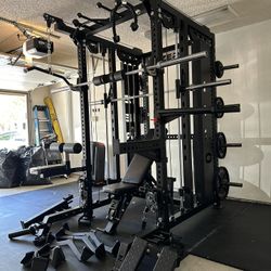 Smith Machine 500 | Adjustable Bench | 245lb Cast Iron Olympic Weights | 7ft Olympic Bar | Fitness | Gym Equipment | FREE DELIVERY/INSTALLATION 🚚 🛠️