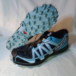 Women's Size 8.5 Salomon Fellraiser Blue Trail Contagrip 