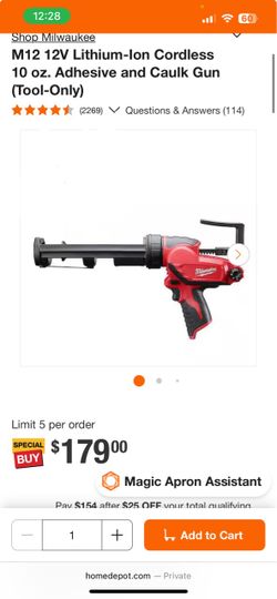 M12 Milwaukee caulk gun