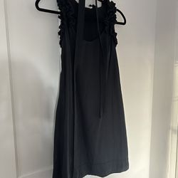 LA Made Anthropologie Sleeveless Black Dress With Ruffle Detail 