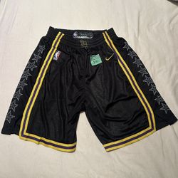 Pre owned Nike Los Angeles Lakers Kobe Bryant Black Mamba 2020 NBA Edition Shorts for Men