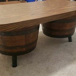 Farmhouse Barrel Furniture With Side Tables Lamps Coffee Table