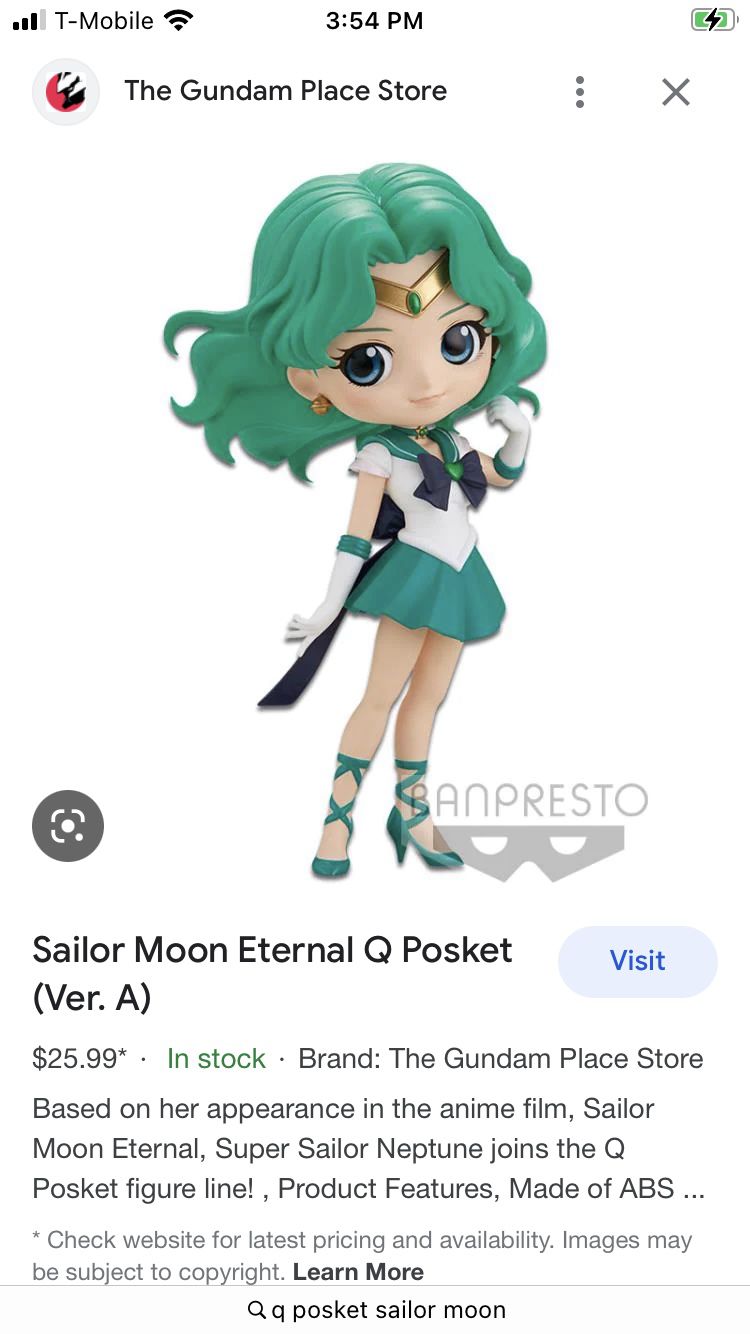 NEW Q Posket Sailor Moon Super Sailor Neptune Japan Japenese Japan Cartoon Character Collectible Collection Toy Figure Statue New In Box
