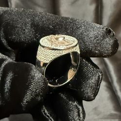 Real Diamond White Gold Jesus Ring