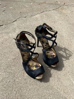 Sam Edelman Black Studded Strappy Heels