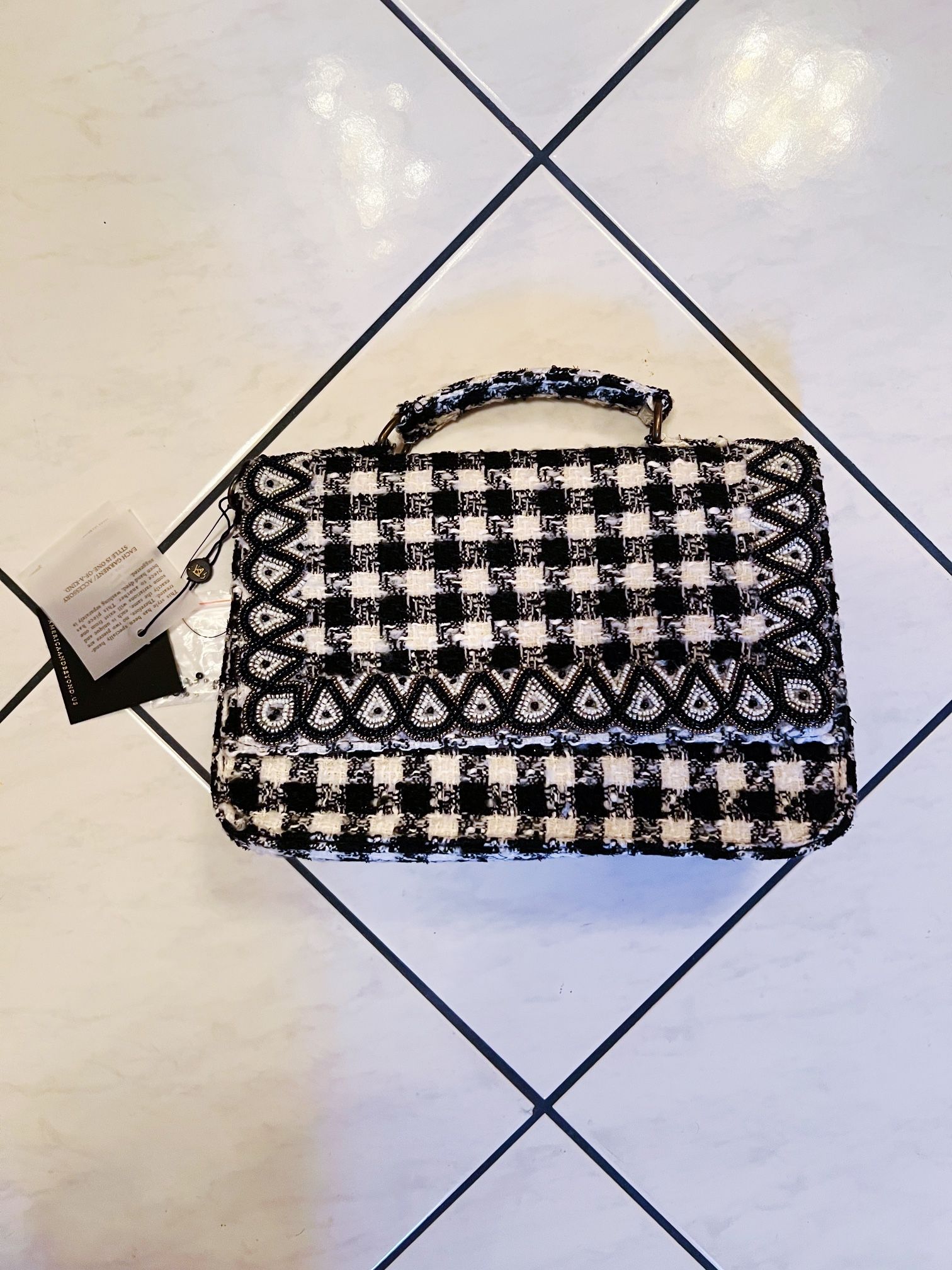 BRAND NEW America & Beyond Houndstooth Purse