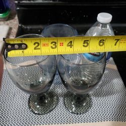 Two Glassware (Wedding  Glass) Kind Of Black (Smoke Black) Pretty & Un Clear Blue