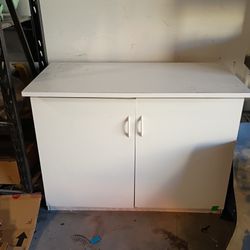 Home Garage Counter Table Storage Cabinet White Like New Great Condition