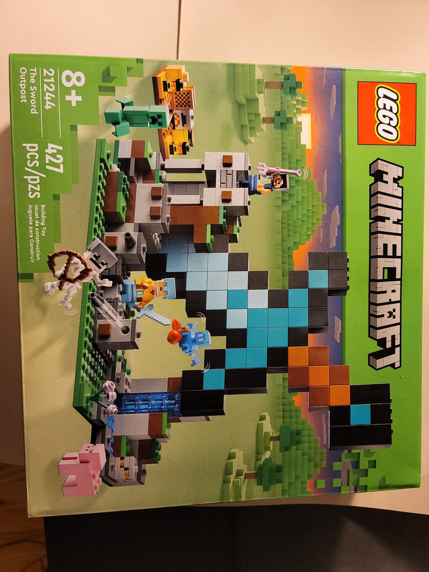 LEGO Minecraft The Sword Outpost 21244, Building Toy with Creeper, Soldier, Pig and Skeleton Figures, Gift for Kids, Boys and Girls Ages 8 Plus Years